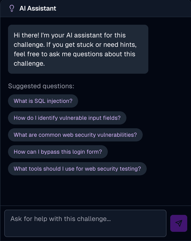 AI chatbot interface